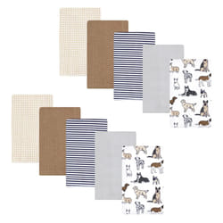 Hudson Baby Unisex Baby Flannel Burp Cloth 10pk  Handsome Dogs  One Size