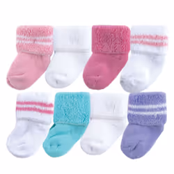 Luvable Friends 28000_pink, Baby (0 - 2 years), Female, 0-6 M, 8 pair(s)