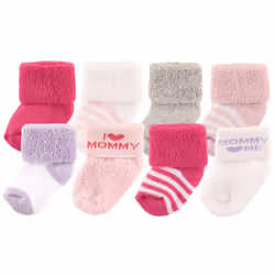 Luvable Friends 10728016_PinkMommy, Baby (0 - 2 years), Female, 0-6 M, 8 pair(s)