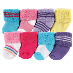 Luvable Friends 10728010_Pink_6-12 Female 8 pair(s)