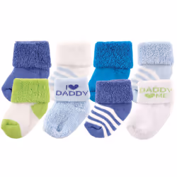 Luvable Friends 10728016_BlueDaddy_6-12, Baby (0 - 2 years), Male, 6-12 M, 8 pair(s)