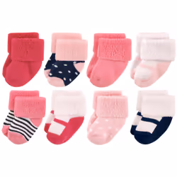 Luvable Friends 10728027_NavyMaryJane_6-12, Baby (0 - 2 years), Female, 6-12 M, 8 pair(s)