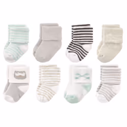 Luvable Friends 10728071_Owl_0-6, Baby (0 - 2 years), Male, 0-6 M, 8 pair(s)