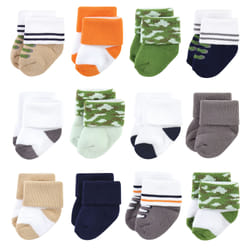 Luvable Friends 10728150_CAMO_6-12M sock Male
