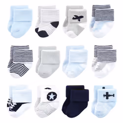 Luvable Friends 10728154_AIRPLANE_6-12M, Baby (0 - 2 years), Male, 6-12 M, 12 pair(s)