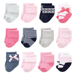 Luvable Friends 10728170_PINKSCROLL_6-12M sock Female