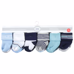 Luvable Friends 10728184_MINTNAVYSTRIPES_6-12M sock Male 12 pair(s)