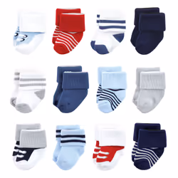 Luvable Friends 10728186_REDNAVYSNEAKERS_6-12M, Baby (0 - 2 years), Male, 6-12 M, 12 pair(s)