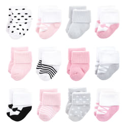 Luvable Friends 10728198_PINKBLACKBALLET_6-12M sock Female 12 pair(s)
