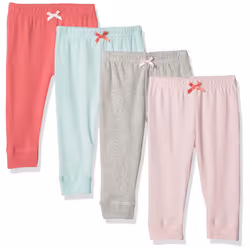 Luvable Friends Unisex Baby Cotton Pants  Coral Aqua  3-6 Months