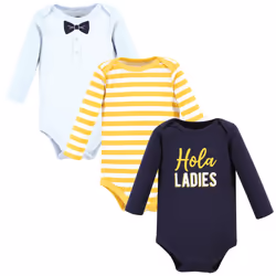 Hudson Baby Unisex Baby Cotton Long-Sleeve Bodysuits  Hola Ladies 3-Pack  Preemie