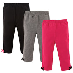 Hudson Baby Unisex Baby Cotton Pants and Leggings Rose Black  0-3 Months
