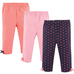 Hudson Baby Unisex Baby Cotton Pants and Leggings Hearts  3-6 Months