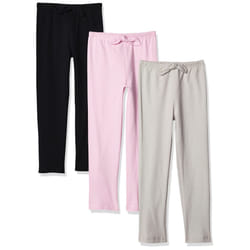 Hudson Baby Unisex Baby cotton Pants and Leggings Light Pink Black  4 Toddler
