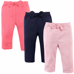 Hudson Baby Unisex Baby Cotton Pants and Leggings Light Pink Stripes  6-9 Months