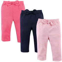 Hudson Baby Unisex Baby Cotton Pants and Leggings Light Pink Stripes  6-9 Months