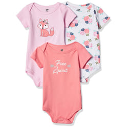 Hudson Baby Unisex Baby Cotton Bodysuits  Free Spirit 3 Pack  6-9 Mont