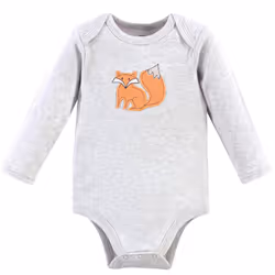 Hudson Baby Unisex Baby Cotton Long-Sleeve Bodysuits Gray Forest  0-3