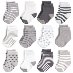 Hudson Baby 10753435_GRAYWHITESTAR_12-24M sock Male