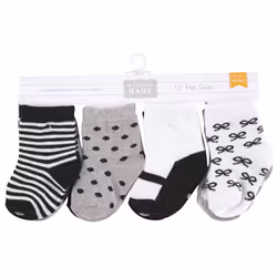 Hudson Baby 10753438_GIRLSGRAYBLACK_12-24M sock Female