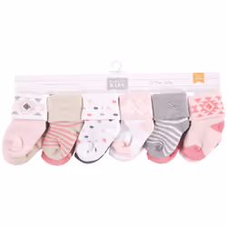 Hudson Baby 10753445_PINKGRAYAZTEC_6-12M sock Female