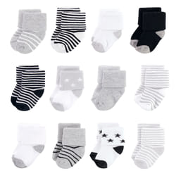 Hudson Baby 10753449_GRAYBLACKSTARS_0-6M sock Male