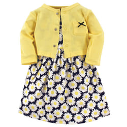 Hudson Baby Girls' Cotton Dress and Cardigan Set  Daisy  0-3 Months