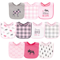Hudson Baby 11153868_PINKPLAIDMOOSE_ONESIZE baby bib Cotton