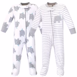 Hudson Baby 10153871_Elephants_6-9, Baby (0 - 2 years), Unisex, 6-9 M, 2 pc(s)
