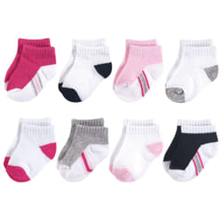 Hudson Baby 10754127_PinkBlack_0-6 Female 8 pair(s)