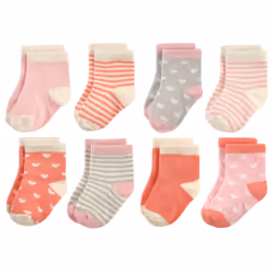 Hudson Baby 10754578_Hearts_6-12, Baby (0 - 2 years), Female, 6-12 M, 8 pair(s)