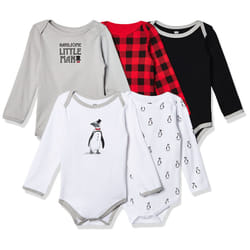 Hudson Baby Unisex Baby Cotton Long-sleeve Bodysuits  Penguin  0-3 Mon