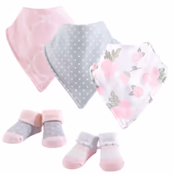 Hudson Baby 10156206_PinkRose, Dribble/bandana bib, Female, Baby (0 - 2 years), 5 pc(s), Cotton