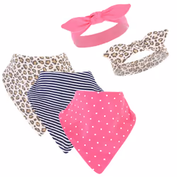 Hudson Baby 10556233_LEOPARD_ONESIZE, Dribble/bandana bib, Female, Baby (0 - 2 years), One Size