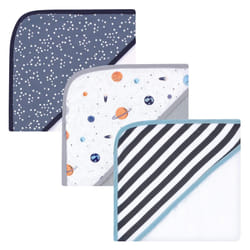 Hudson Baby Unisex Baby Cotton Rich Hooded Towels  Space  One Size