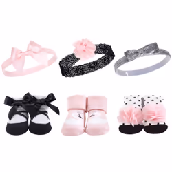 Hudson Baby 10458251_Swan, Hat, Socks, Female, Child, 6 pc(s)
