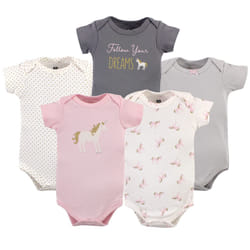Hudson Baby Unisex Cotton Bodysuits  Gold Unicorn  9-12 Months
