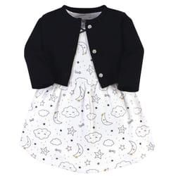 Hudson Baby Girls' Cotton Dress and Cardigan Set  Dreamer  9-12 Months