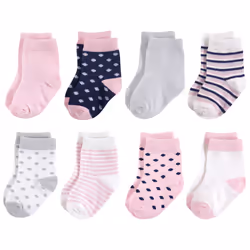 Touched By Nature 10766406_NavyPink_6-12, Baby (0 - 2 years), Female, 6-12 M, 8 pair(s)