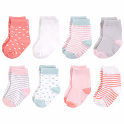 Touched By Nature 10766409_Coral_6-12, Baby (0 - 2 years), Female, 6-12 M, 8 pair(s)