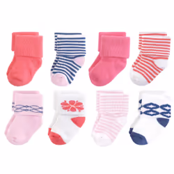Touched By Nature 10766429_Flower_0-6, Baby (0 - 2 years), Female, 0-6 M, 8 pair(s)