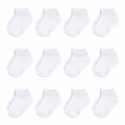 Touched By Nature 10766454_White_0-6, Baby (0 - 2 years), Female, 0-6 M, 12 pair(s)