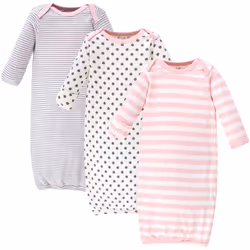 Touched By Nature 10166774_PinkGrayScribble_0-6M, Baby (0 - 2 years), Female, 0-6 M, 3 pc(s)