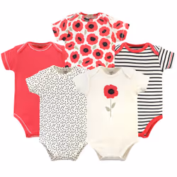 Touched By Nature 10166809_Poppy_6-9, Bodysuit, Female, 6-9 M, Baby (0 - 2 years), Cotton, 5 pc(s)