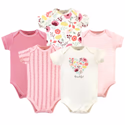 Touched By Nature 10166815_Botanical_9-12, Bodysuit, Female, 9-12 M, Baby (0 - 2 years), Cotton, 5 pc(s)