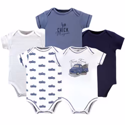 Touched By Nature 10166921_Truck_12-18, Bodysuit, Male, 12-18 M, Baby (0 - 2 years), Cotton, 5 pc(s)