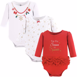Little Treasure 10171614_XmasNecklace_6-9, Bodysuit, Female, Long sleeve, 6-9 M, Baby (0 - 2 years), 3 pc(s)