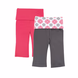 Yoga Sprout 2-Pack Baby Yoga Pants  Pink Medallion  0-3 Months