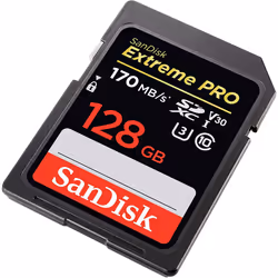 SanDisk Extreme PRO 128GB SDXC Memory Card up to 170MB/s, UHS-1, Class 10, U3, V30