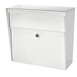 Mail Boss 7169 Metro Locking Security Wall Mount Mailbox  Alpine White